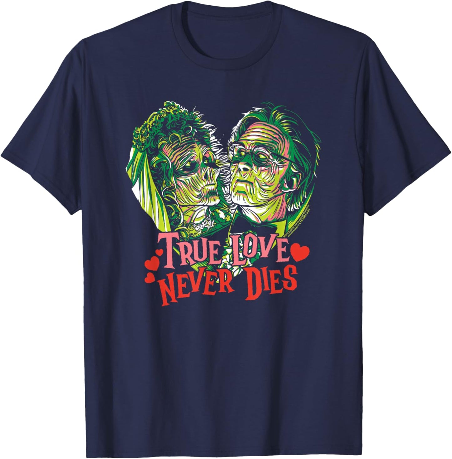 Beetlejuice True Love Never Dies Heart Movie Valentine's Day T-Shirt - T-Shirt | Navy