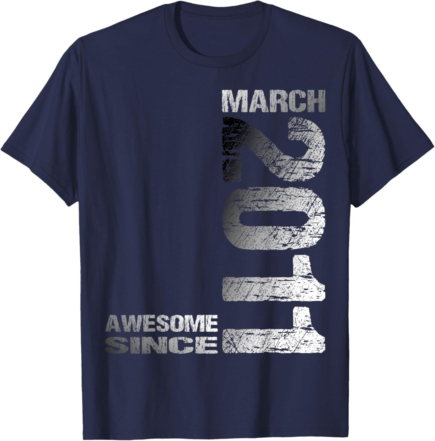 Awesome Since March 2011 Vintage 15. Birthday T-Shirt - T-Shirt | Navy