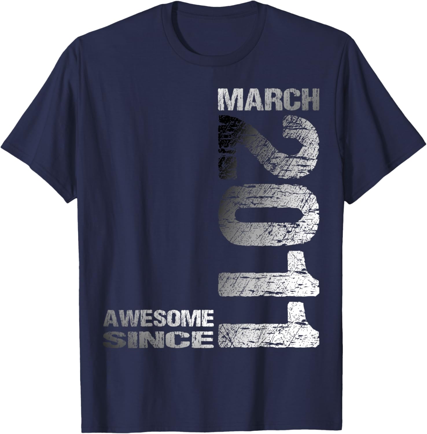 Awesome Since March 2011 Vintage 15. Birthday T-Shirt - T-Shirt | Navy