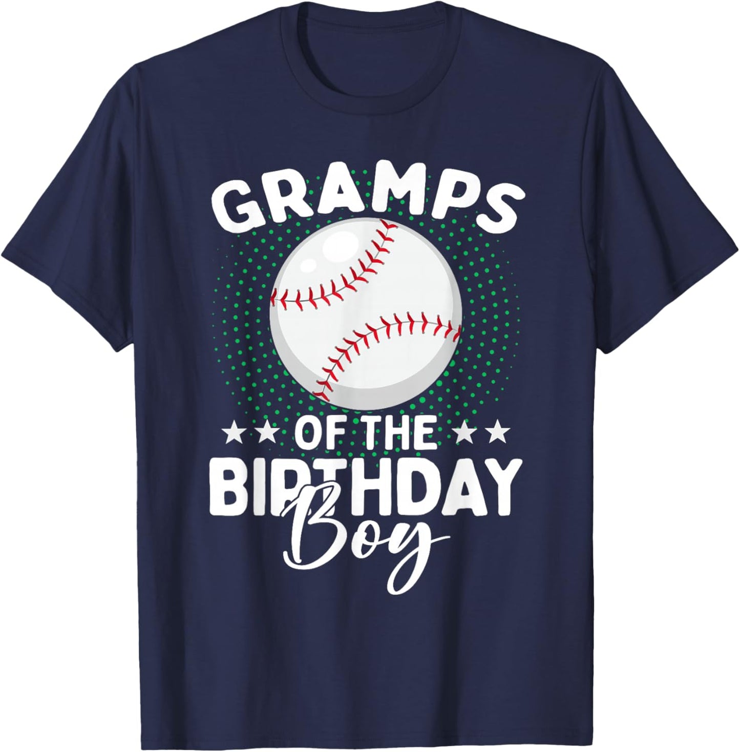 Gramps of The Birthday Boy Baseball Player Birthday T-Shirt - T-Shirt | Navy