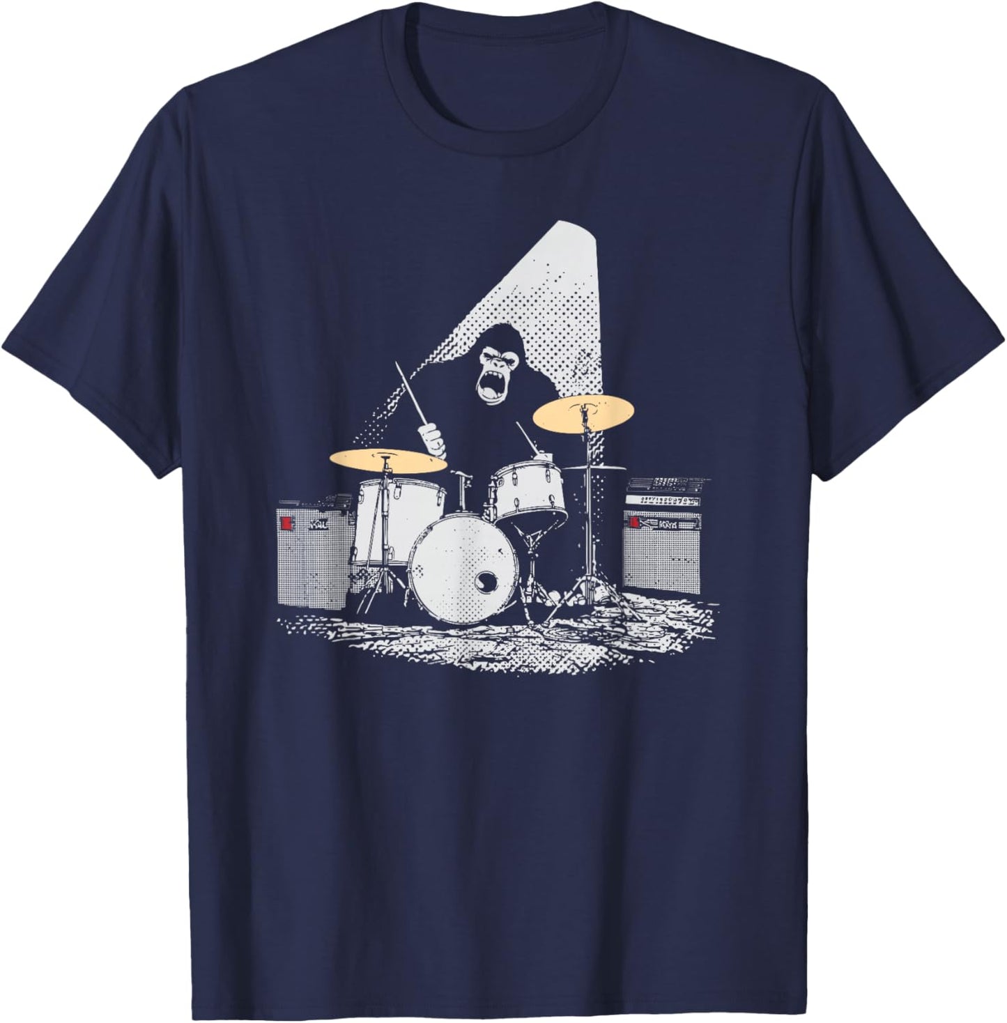Bigfoot Drummer Retro Drums T-Shirt - T-Shirt | Navy