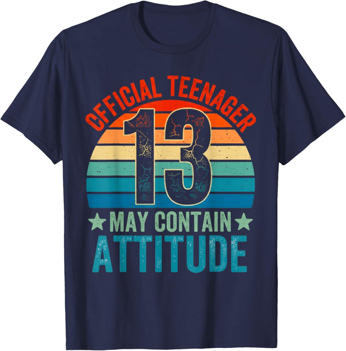 13th Birthday Boys Official Teenager Therteen Birthday T-Shirt - T-Shirt | Navy