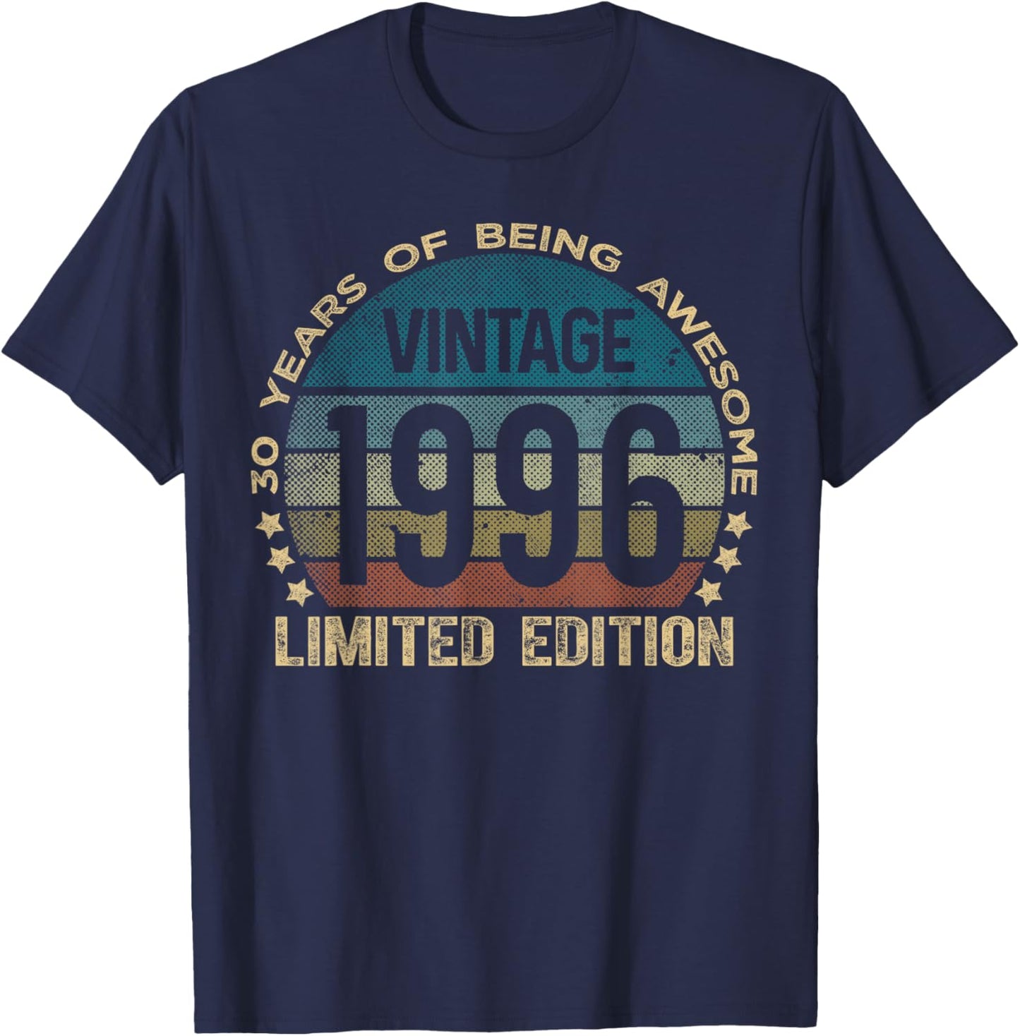 30 Year Old Gifts Vintage 1996 Limited Edition 30th Birthday T-Shirt - T-Shirt | Navy
