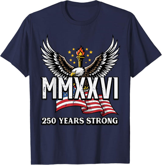 250th Anniversary USA American 250 Years Men Women Kids T-Shirt - T-Shirt | Navy