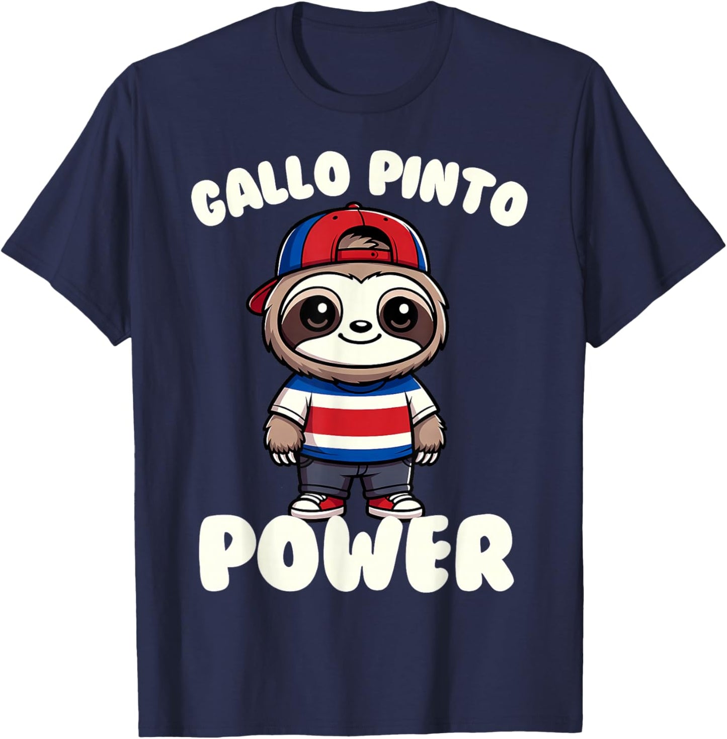 Costa Rica Gallo Pinto Food Lover Sloth T-Shirt - T-Shirt | Navy