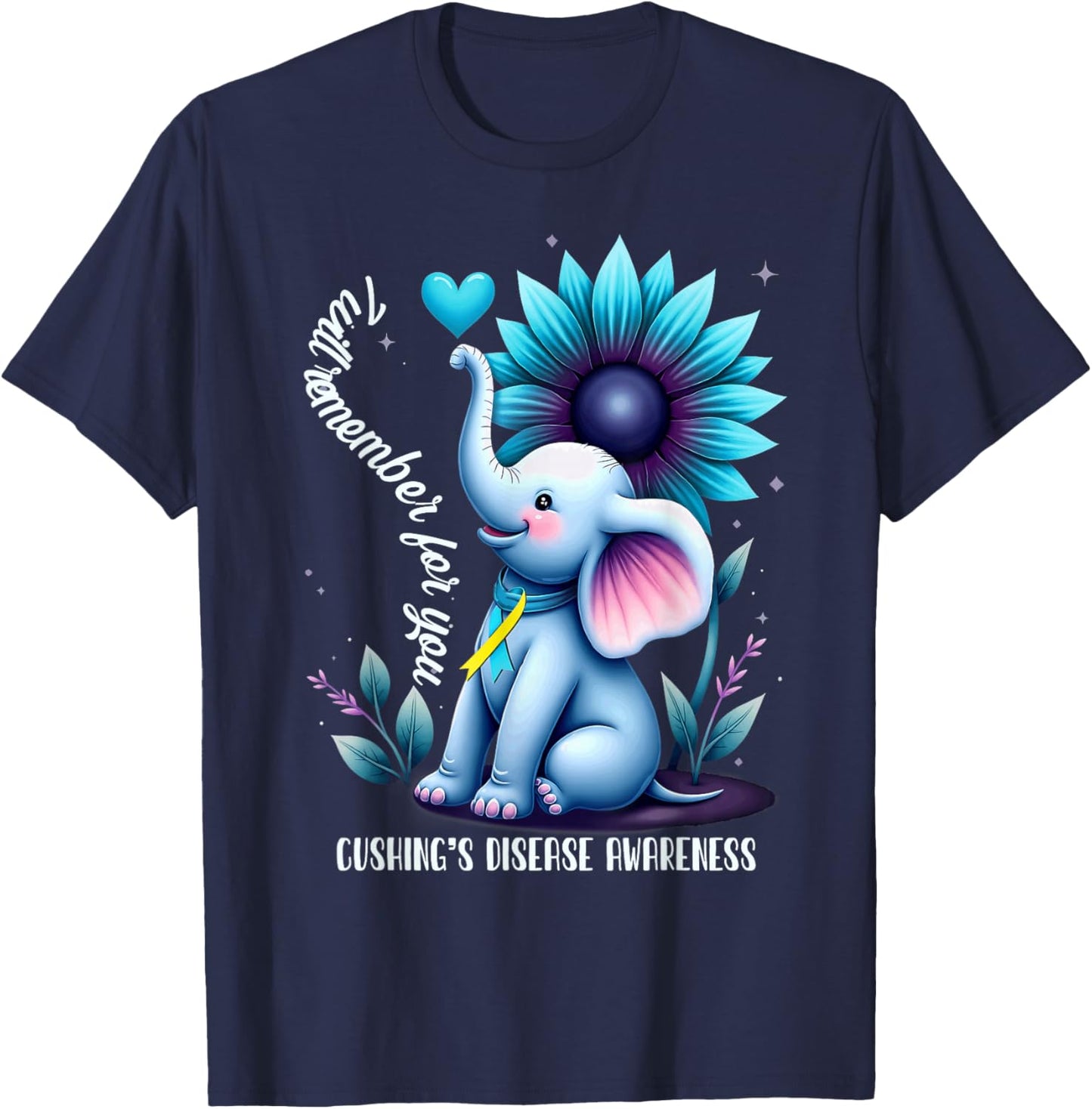 Elephant Cushing's Disease Awareness T-Shirt - T-Shirt | Navy