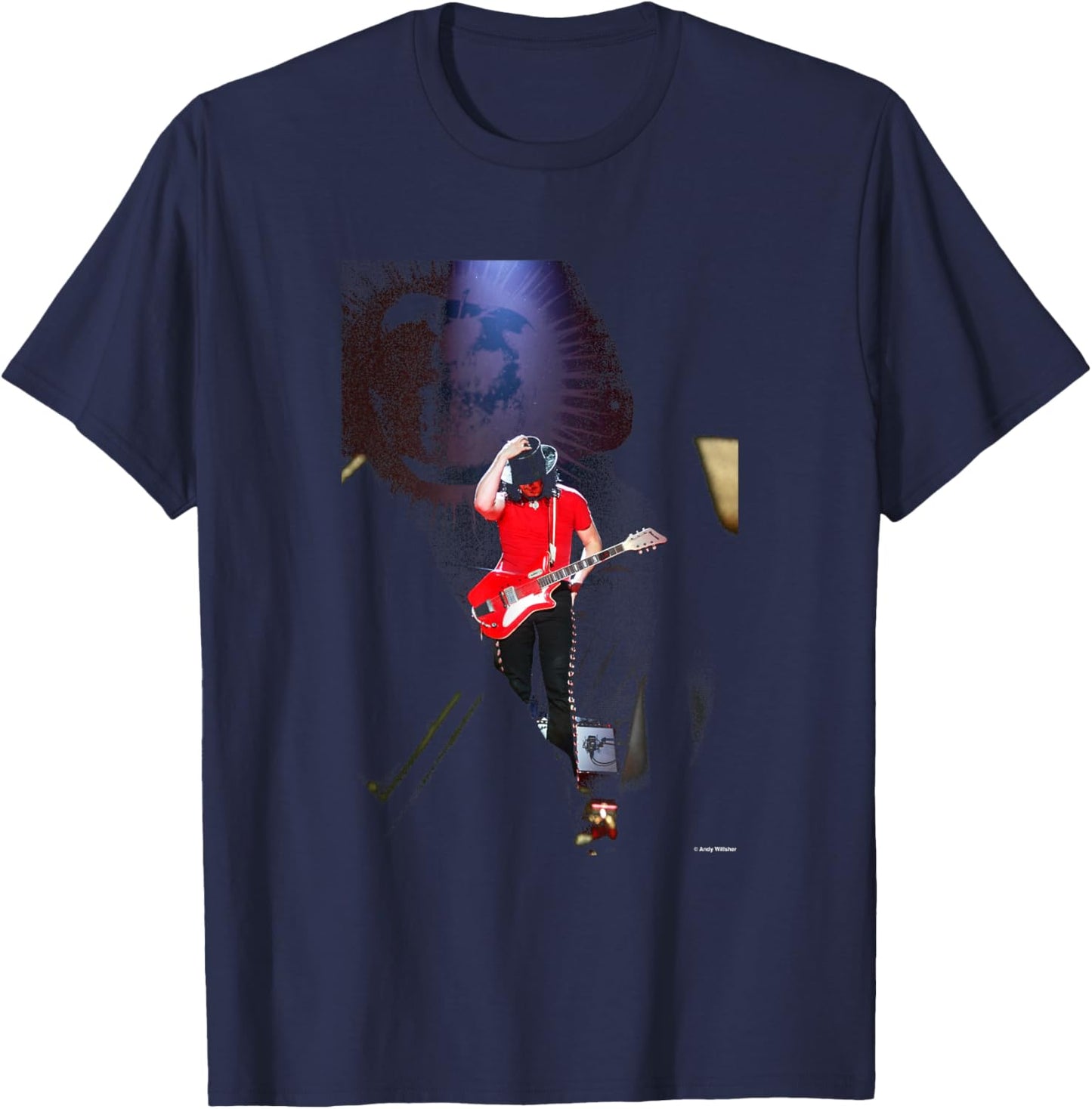Jack White Stripes Live Seven Nation Army Andy Willsher T-Shirt - T-Shirt | Navy
