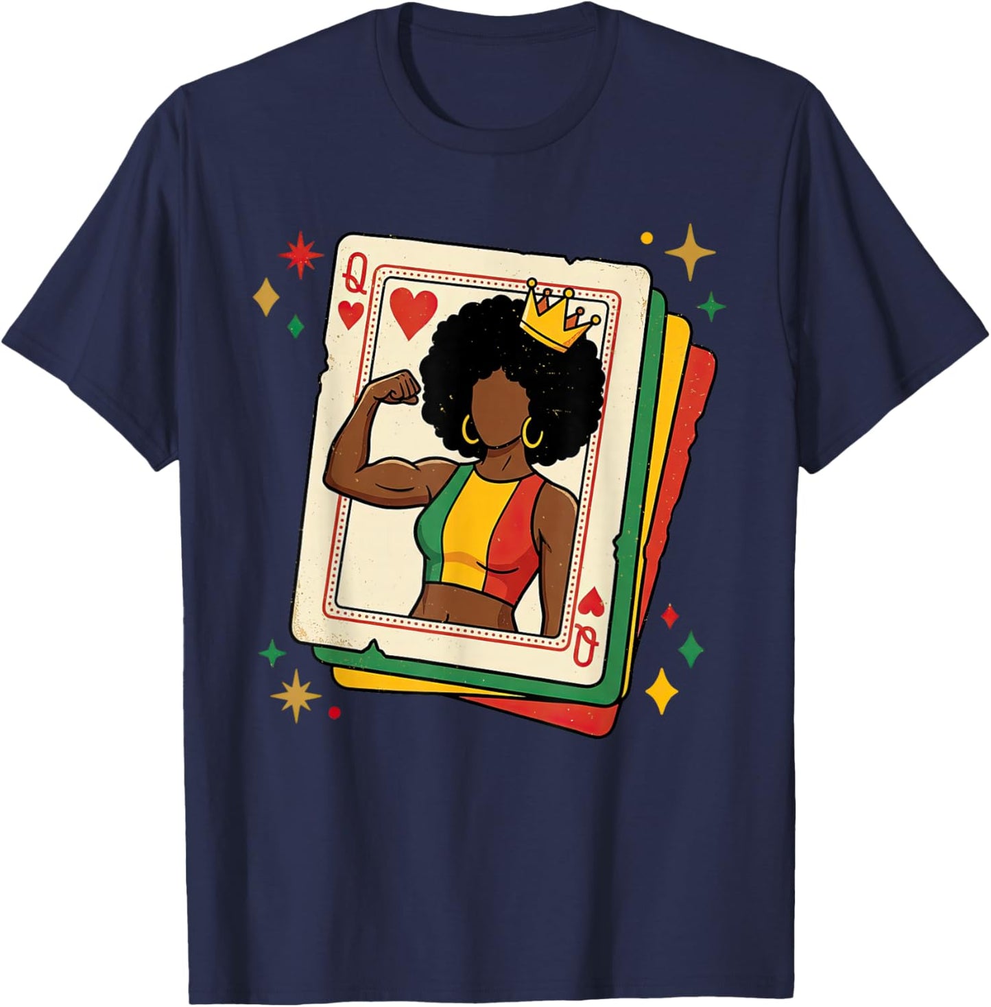 Black Queen African American Black History Month Melanin T-Shirt - T-Shirt | Navy