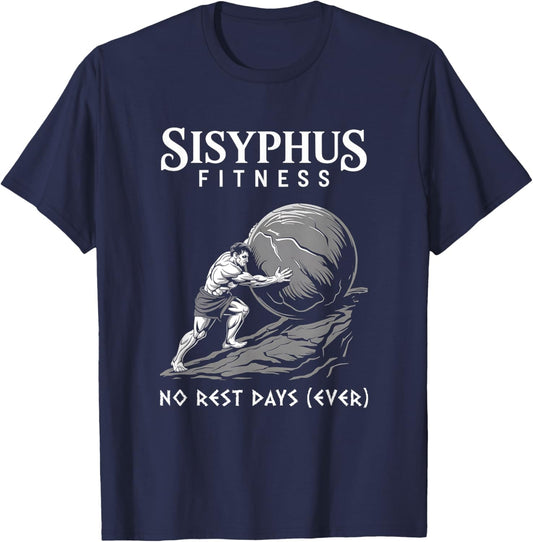 Sisyphus Fitness Funny Greek Mythology T-Shirt - T-Shirt | Navy