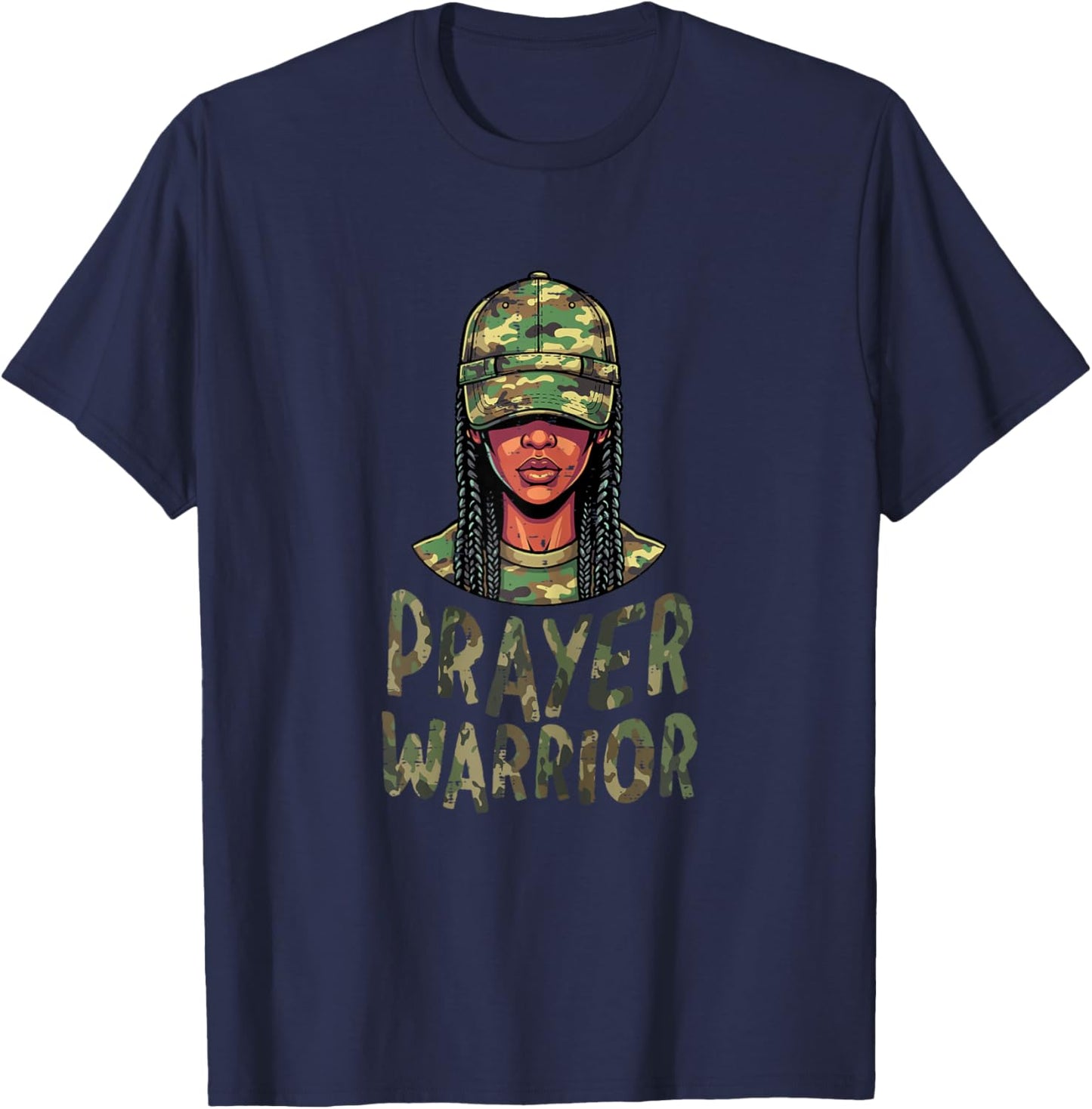 Christian Camo Woman Prayer Warrior Jesus Women Girls Kids T-Shirt - T-Shirt | Navy