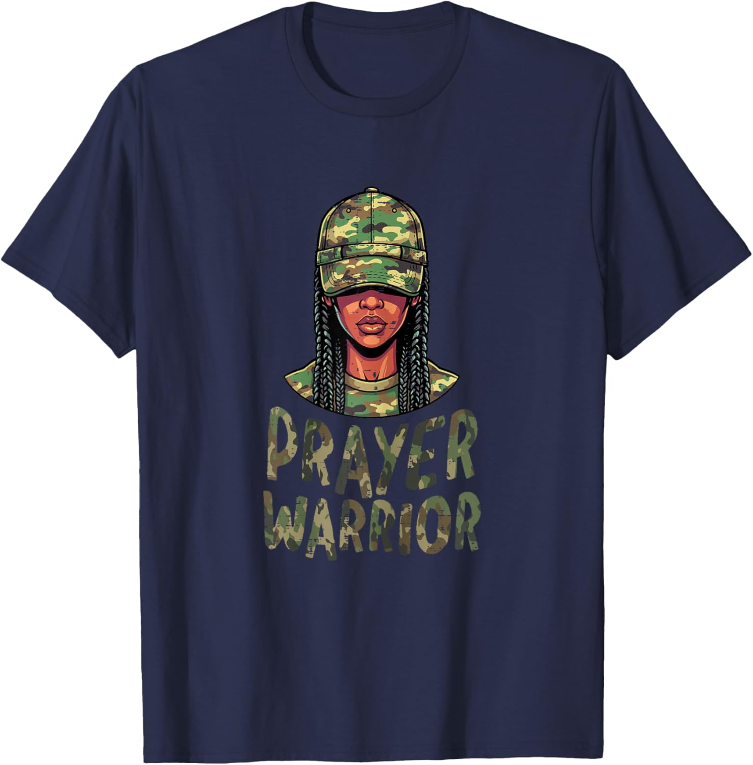 Christian Camo Woman Prayer Warrior Jesus Women Girls Kids T-Shirt - T-Shirt | Navy
