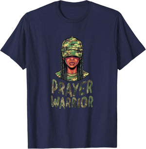 Christian Camo Woman Prayer Warrior Jesus Women Girls Kids T-Shirt - T-Shirt | Navy
