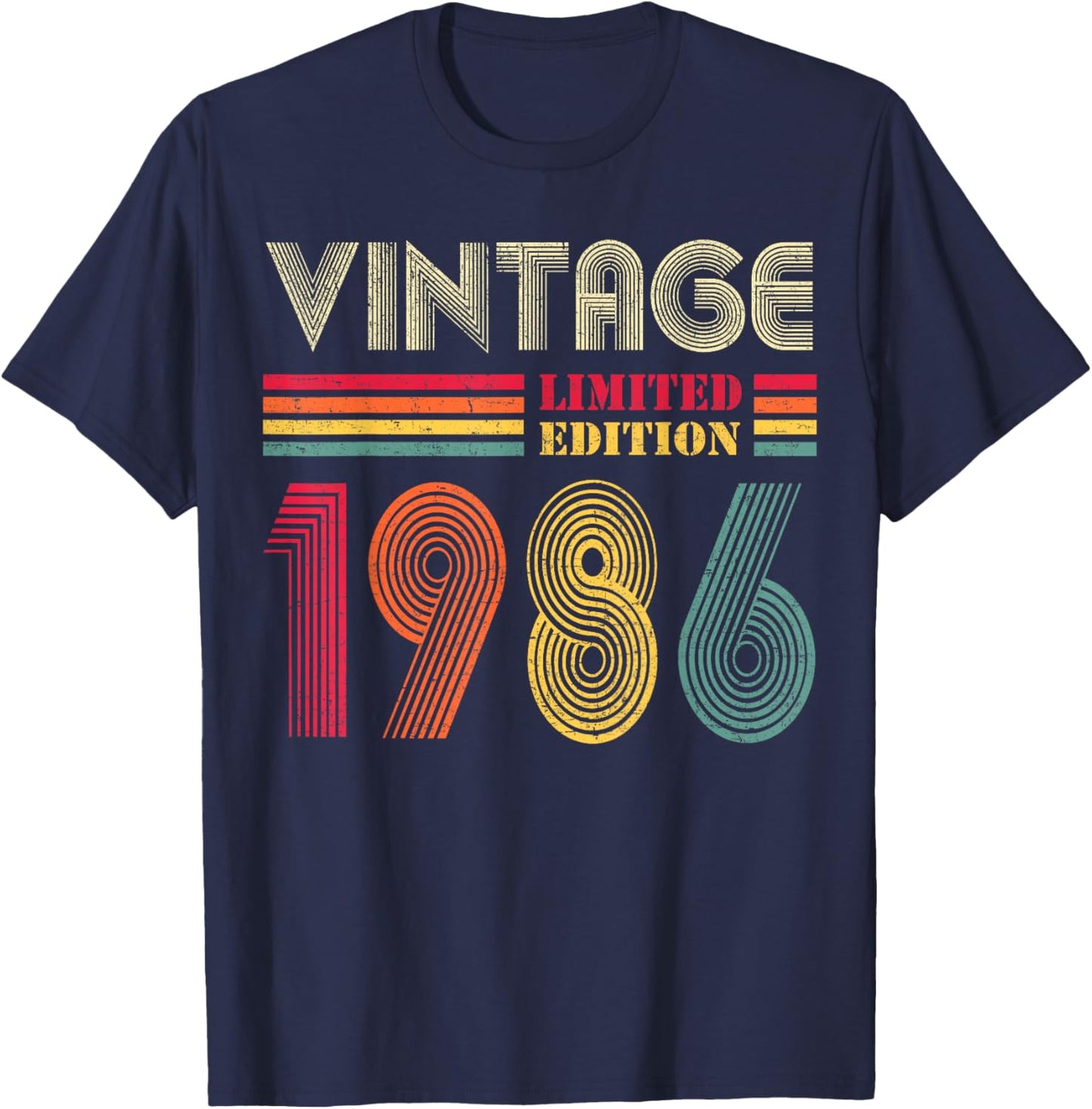 Vintage 1986 40th Birthday Gift Men Women 40 Years Old T-Shirt - T-Shirt | Navy