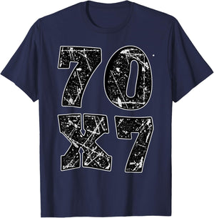 Forgive 70X7 Christian Design T-Shirt - T-Shirt | Navy