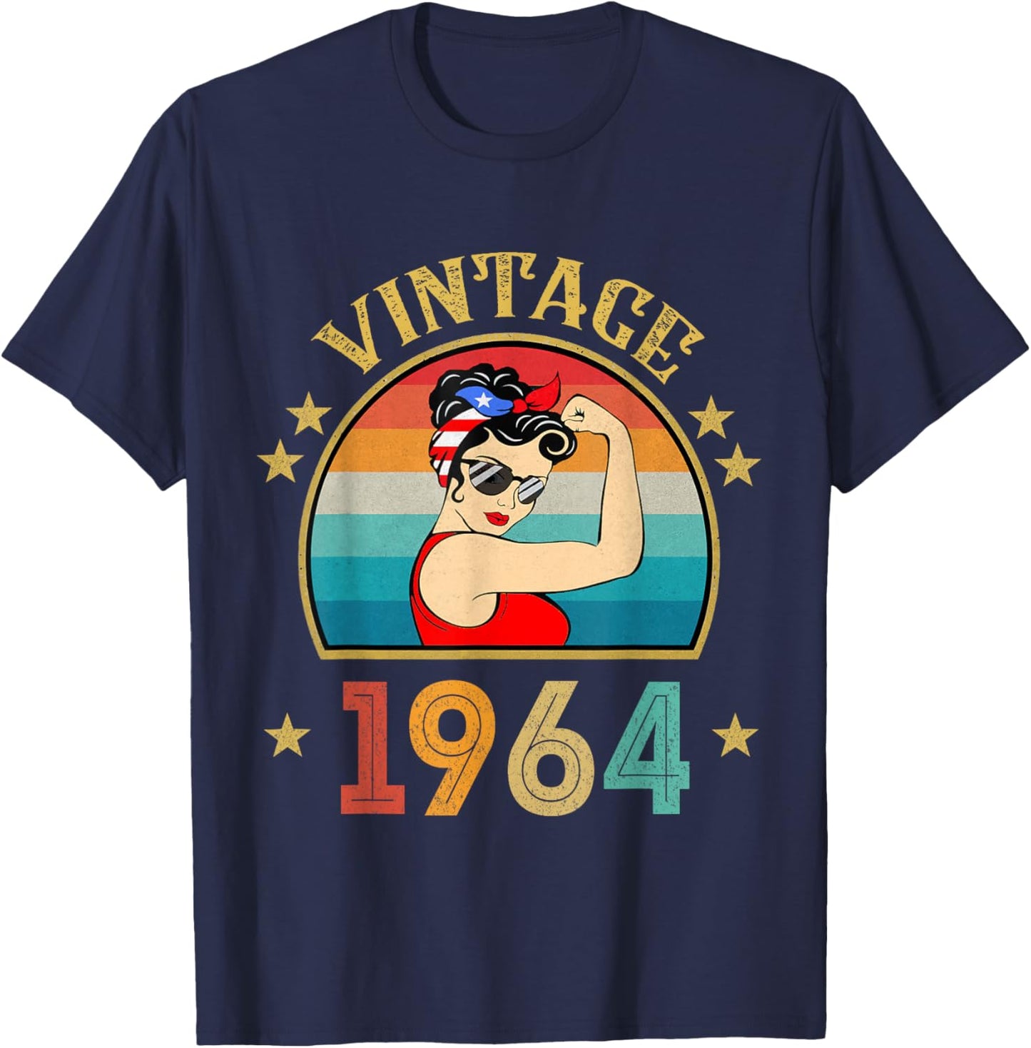 62th Birthday Gift 62 Years Old Retro Vintage 1964 T-Shirt - T-Shirt | Navy