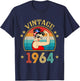 62th Birthday Gift 62 Years Old Retro Vintage 1964 T-Shirt - T-Shirt | Navy