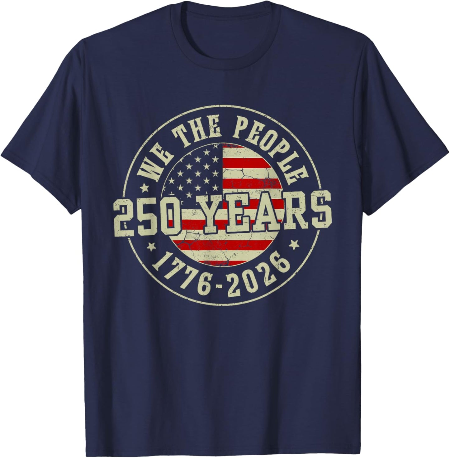 Vintage 250 Years 1776-2026 250th Birthday 4th of July Men T-Shirt - T-Shirt | Navy