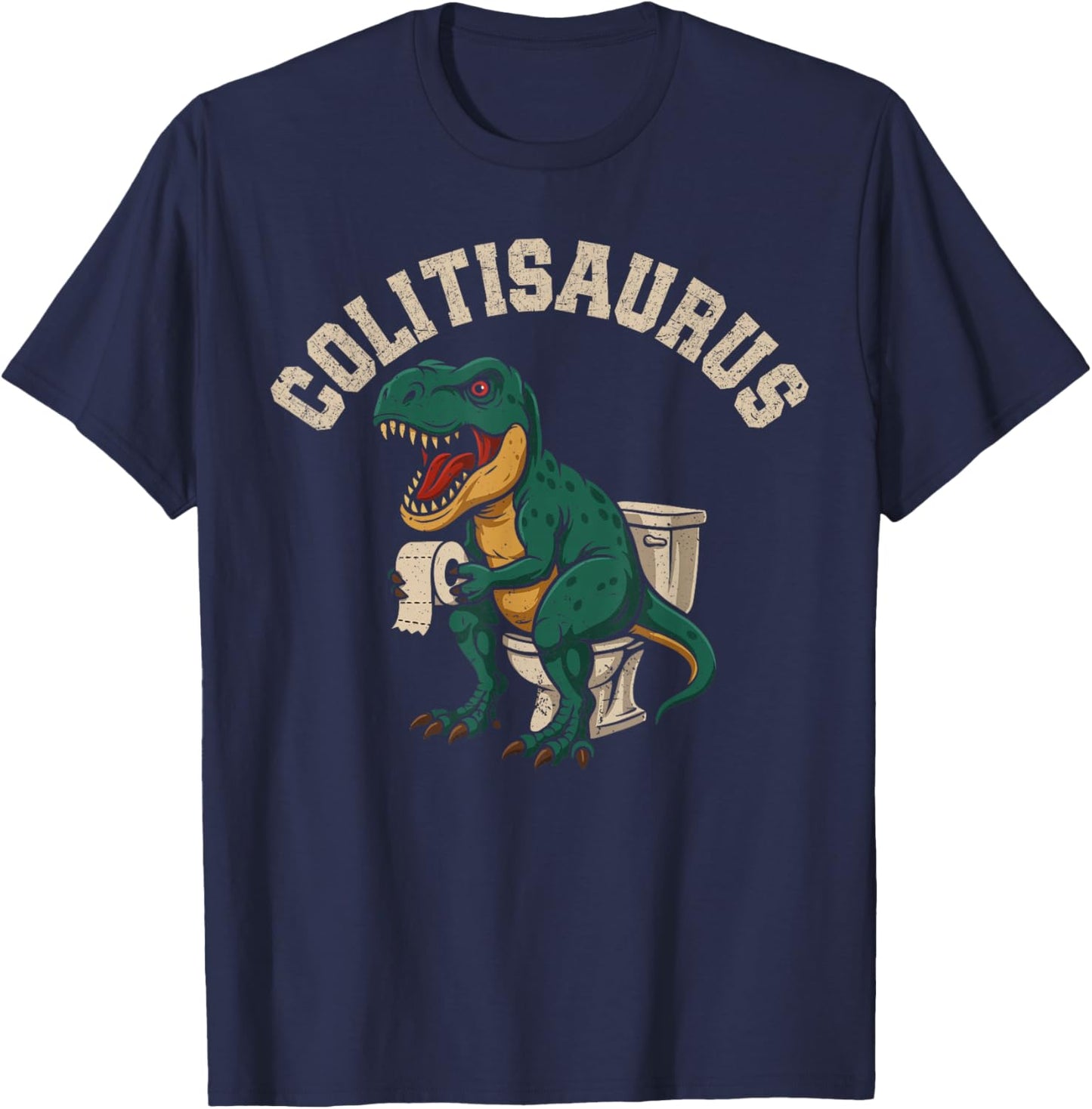 Ulcerative Colitis Awareness Colitisaurus Funny IBD Warrior T-Shirt - T-Shirt | Navy