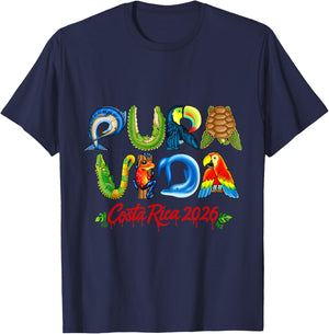 Pura Vida Costa Rica Central America Travel Souvenir 2026 T-Shirt - T-Shirt | Navy