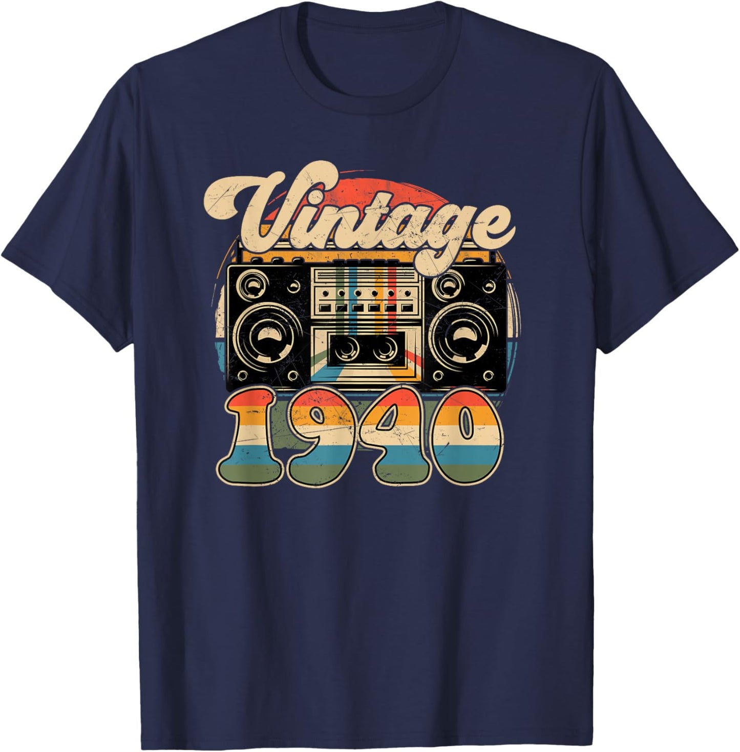 86th Birthday Retro Vintage 1940 Men Women T-Shirt - T-Shirt | Navy