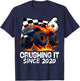 Birthday Monster Truck 6 Year Old Boys 6th Party Born 2020 T-Shirt - T-Shirt | Navy