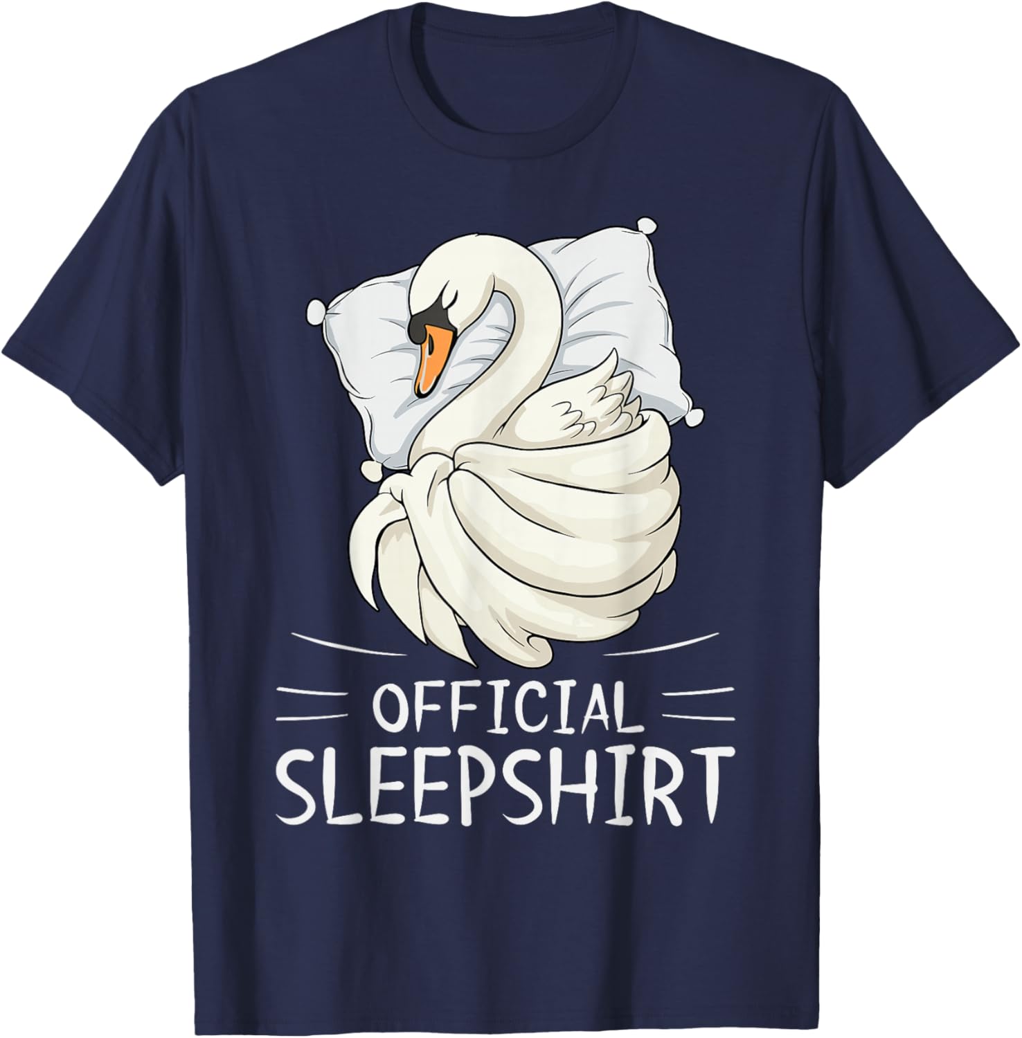 Swan Animal Official Sleepshirt Pajamas Nightgown T-Shirt - T-Shirt | Navy