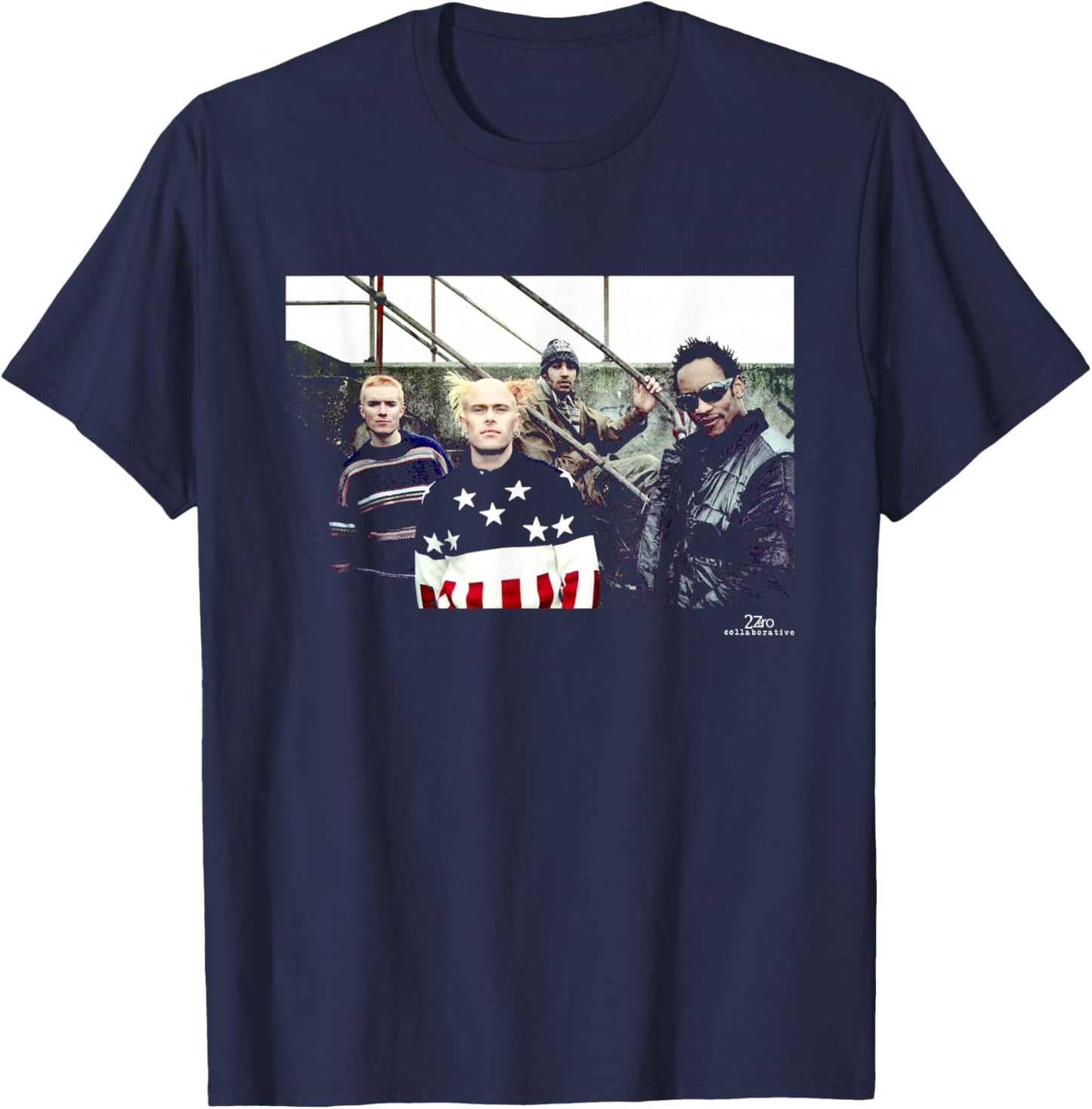 Keith Flint The Prodigy Electronic Band Photo Phil Nicholls T-Shirt - T-Shirt | Navy