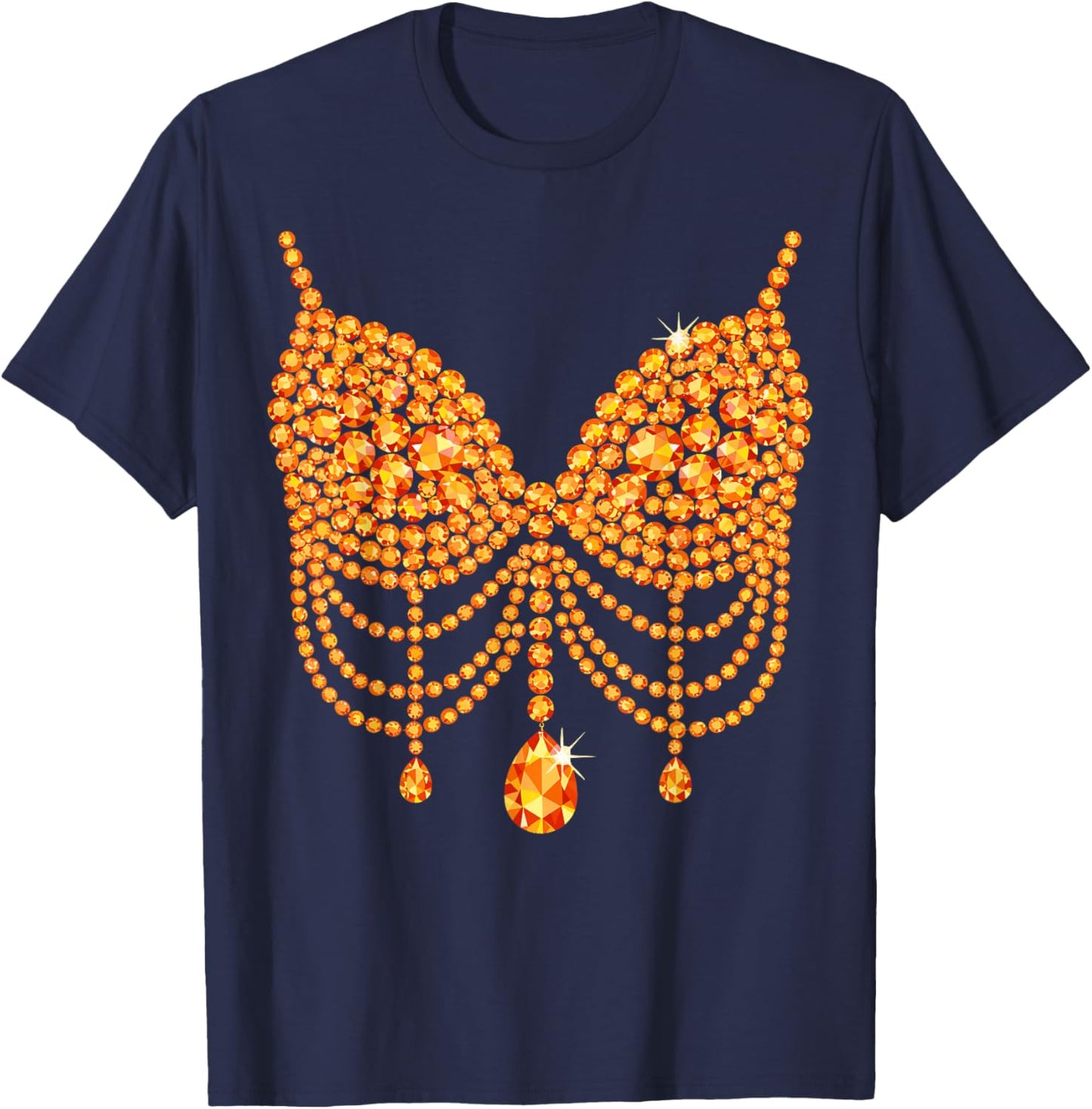 Halloween Orange Bra Design Costume Show Girls T-Shirt - T-Shirt | Navy