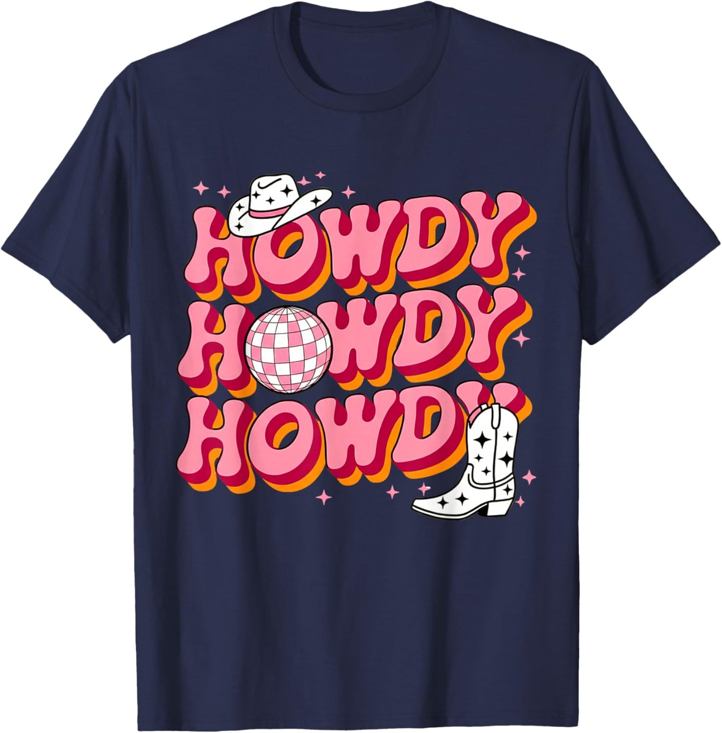 Howdy Western Cowboy Howdy Cowboy Rodeo Cowgirl Western T-Shirt - T-Shirt | Navy