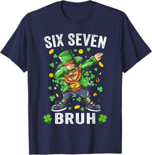 Bruh 67 Meme Saint Patricks Day Six Seven Kids Men Women T-Shirt - T-Shirt | Navy