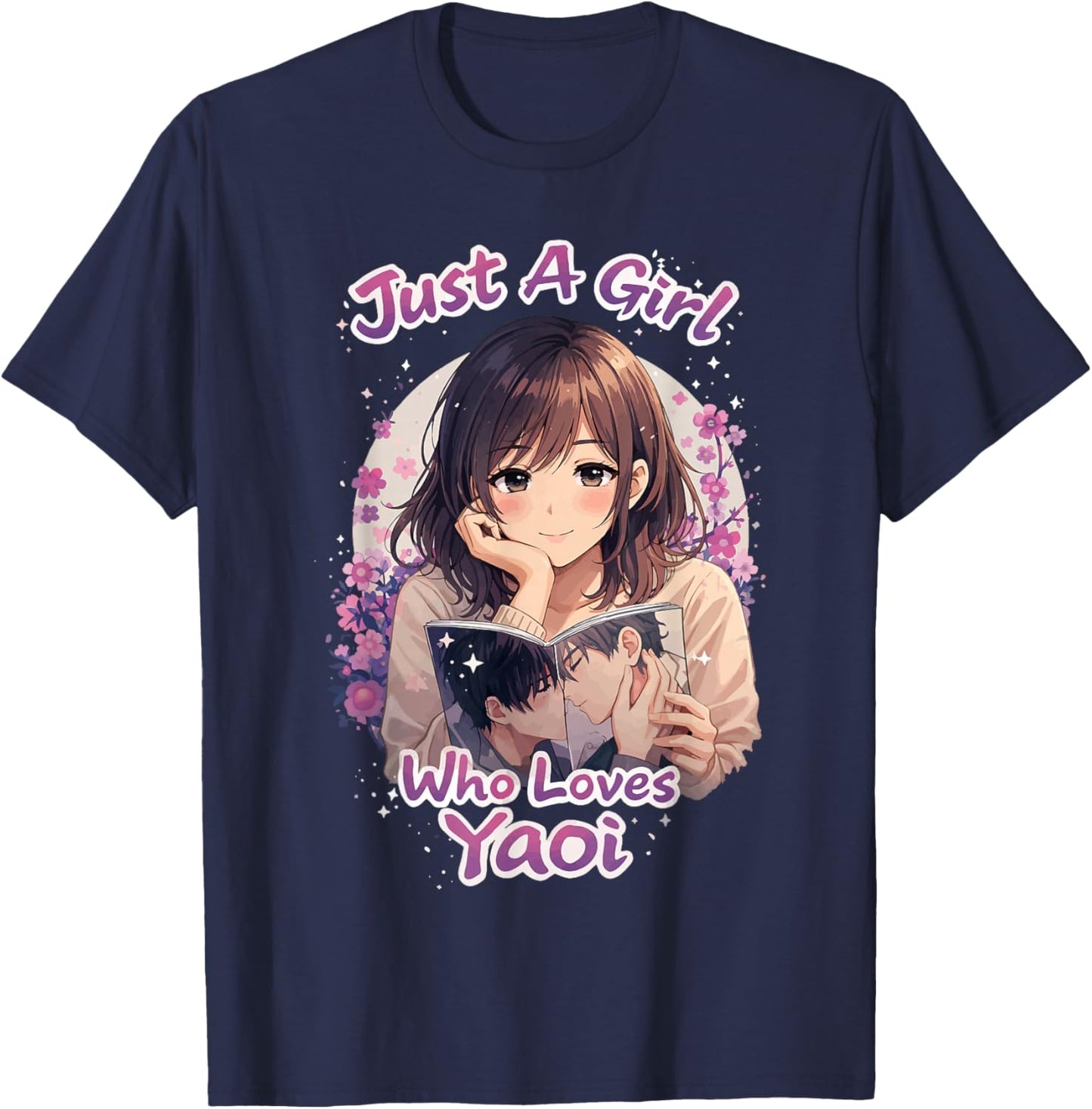 Just A Girl Who Loves Yaoi T-Shirt - T-Shirt | Navy