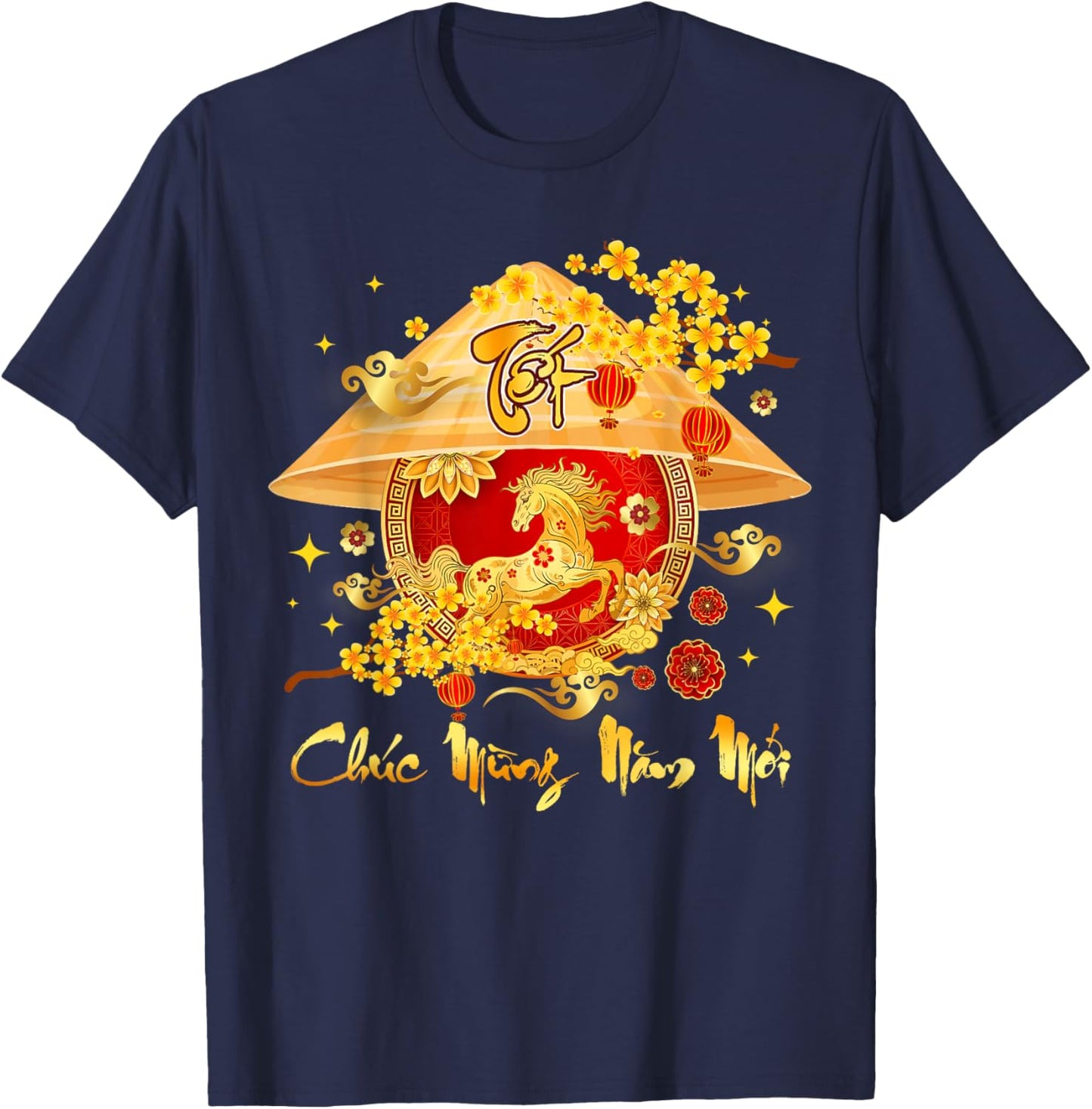 TET 2026 Year of The Horse Vietnamese Lunar New Year 2026 T-Shirt - T-Shirt | Navy