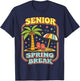 Vintage Senior Spring Break 2026 Tropical Summer Vacation T-Shirt - T-Shirt | Navy