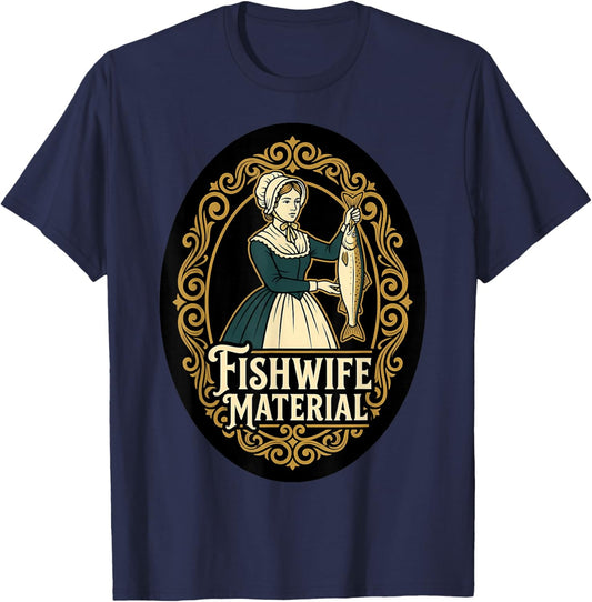 Tinned Fish Date Vintage Fishwife Fishing T-Shirt - T-Shirt | Navy