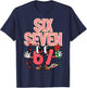 Six Seven 6 7 Valentines Day Retro 67 Meme Kids Boys Youth T-Shirt - T-Shirt | Navy