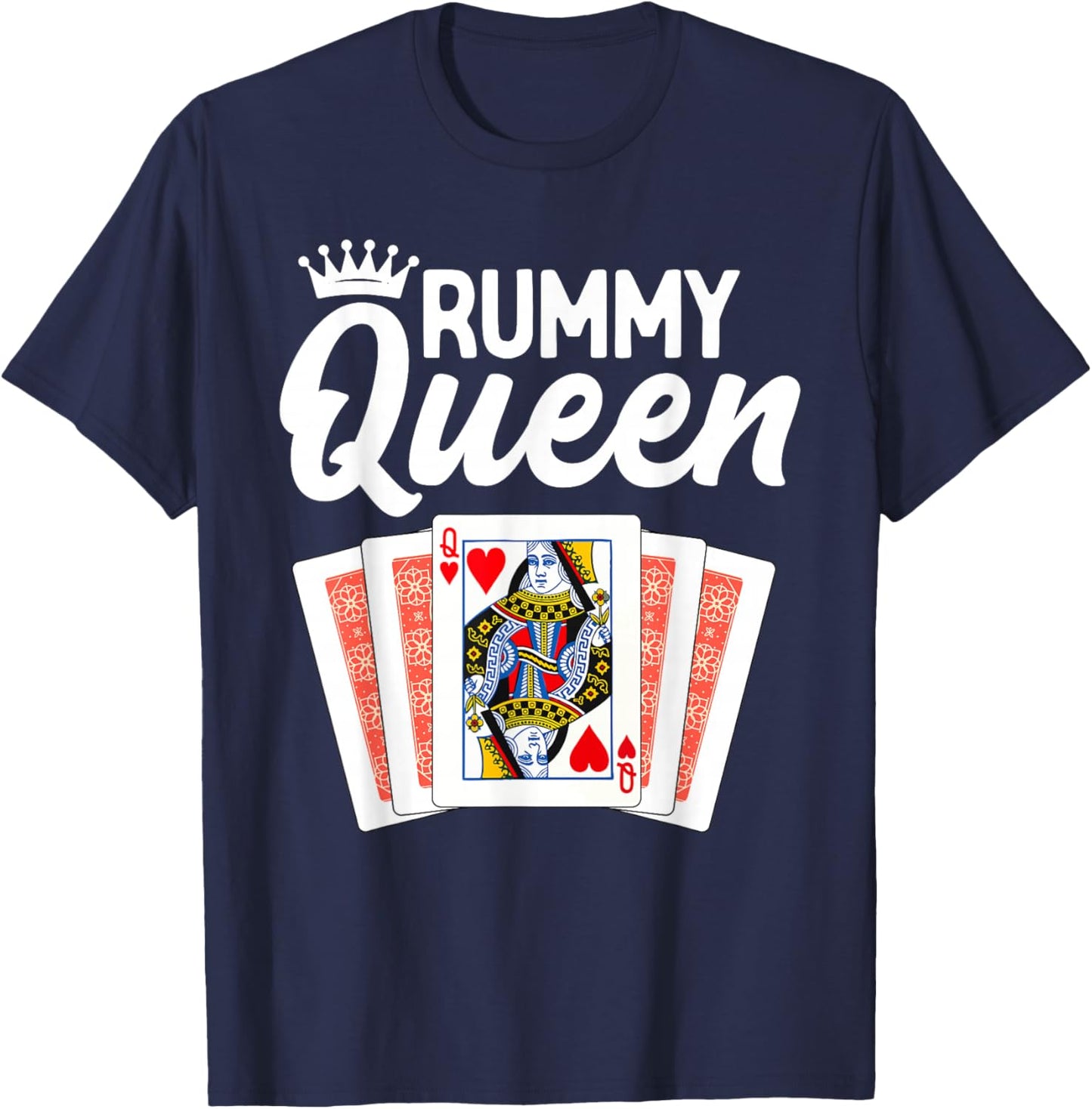 Cute Rummy Art Girls Rummy Lover Gin Rummy Player T-Shirt - T-Shirt | Navy