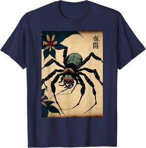 Vintage Spider Tradition Japanese Graphic Anime Ukiyo-e Art T-Shirt - T-Shirt | Navy