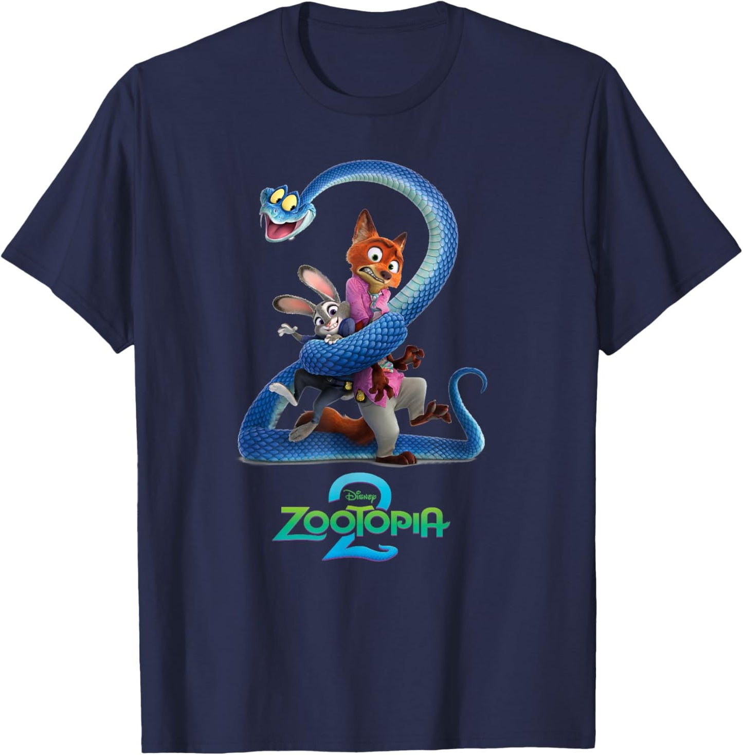 Disney Zootopia 2 Judy Hopps & Nick Wilde Entangled by Gary T-Shirt - T-Shirt | Navy