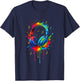 Headphones - Music Splash Art T-Shirt - T-Shirt | Navy
