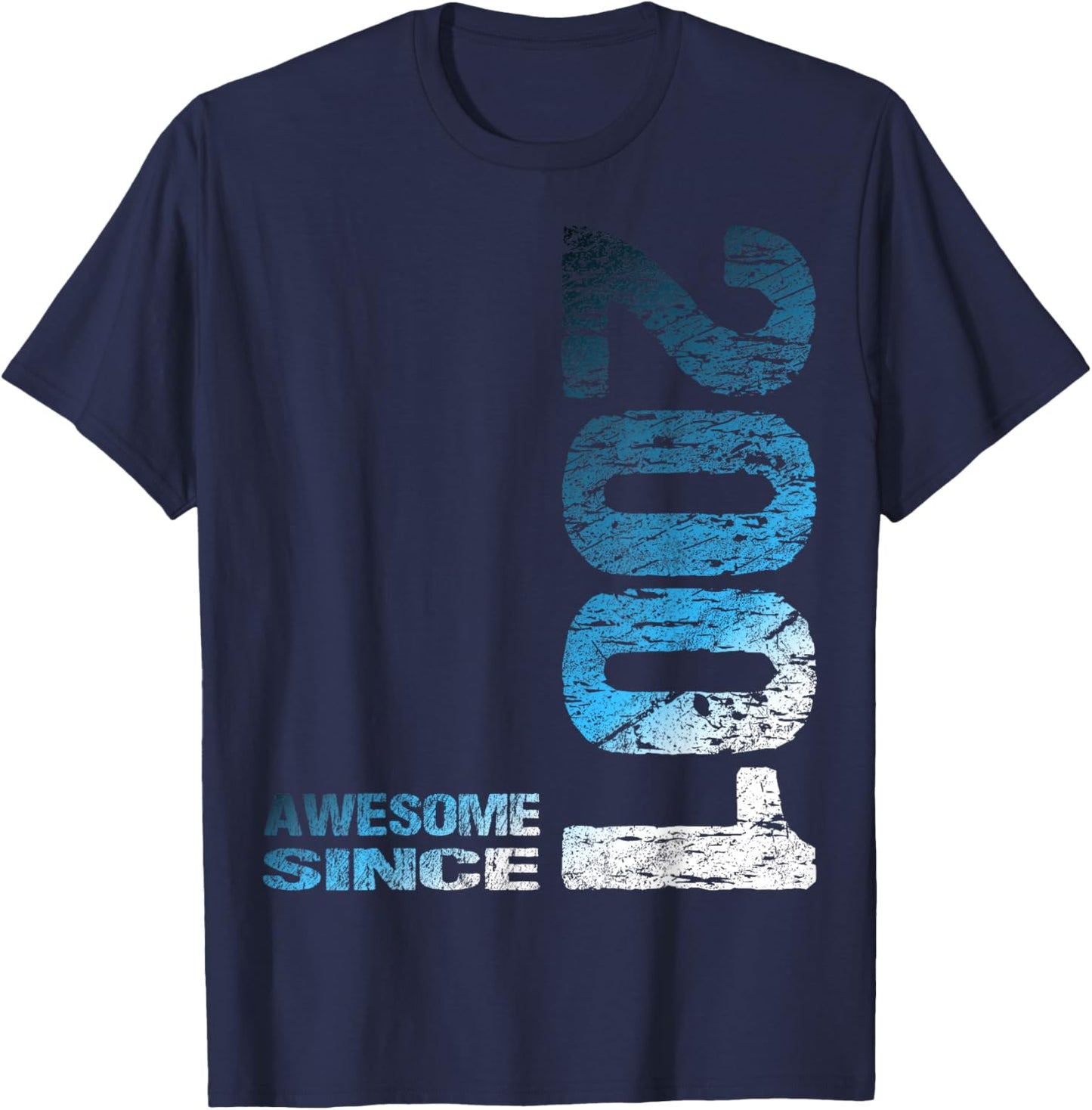 Awesome Since 2001 25th Birthday T-Shirt - T-Shirt | Navy