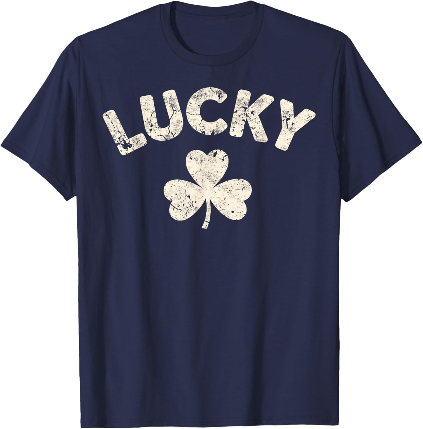 Vintage St.Patrick’s Day Shenanigans Lucky Shamrock T-Shirt - T-Shirt | Navy