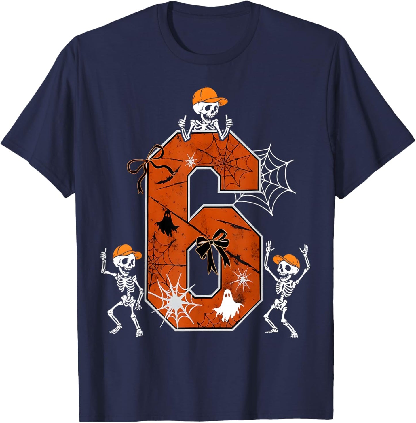 HUGvyn Six Seven Meme 6 7 Halloween Costume Dancing Skeleton T-Shirt - T-Shirt | Navy
