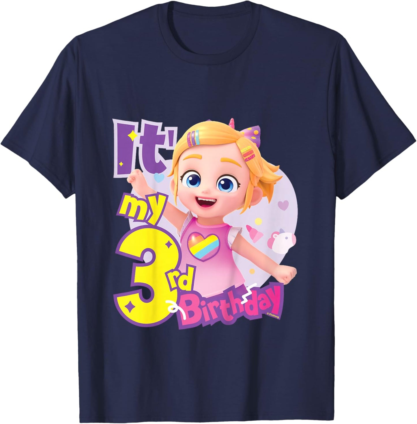 Bebefinn Bora It' My 3rd Birthday Girl Kids T-Shirt - T-Shirt | Navy