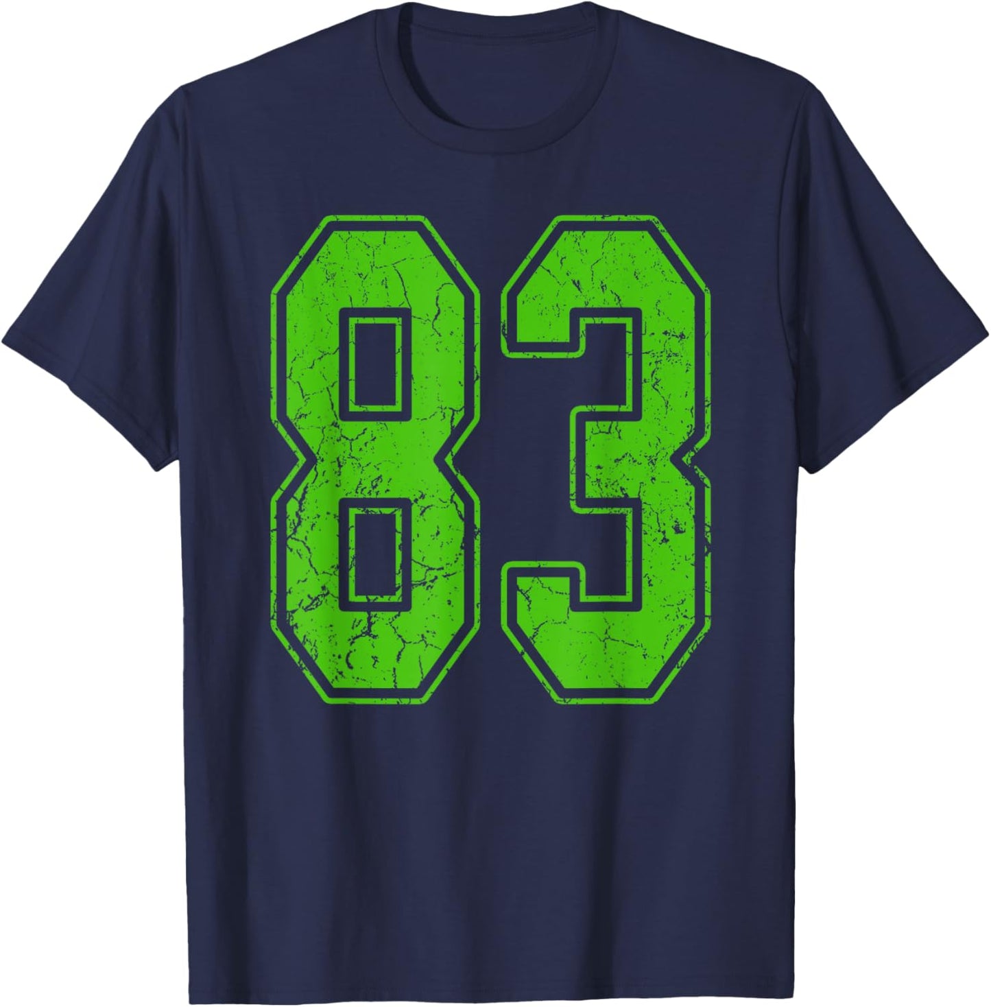 Kelly Green Number 83 Jersey Player Uniform #83 Fan T-Shirt - T-Shirt | Navy