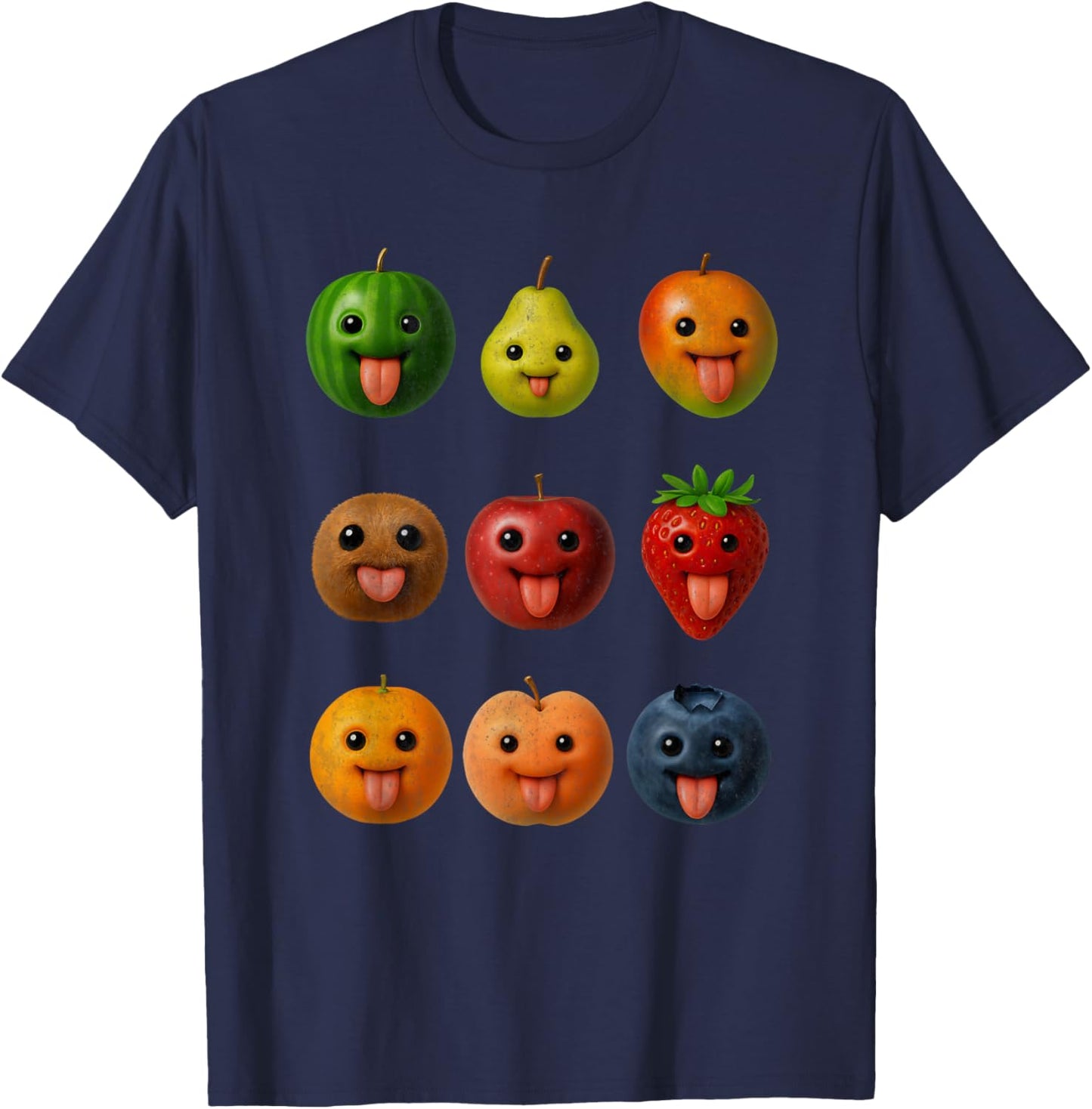 Funny AI Fruit Meme Gen Z Brainrot Men Women T-Shirt - T-Shirt | Navy
