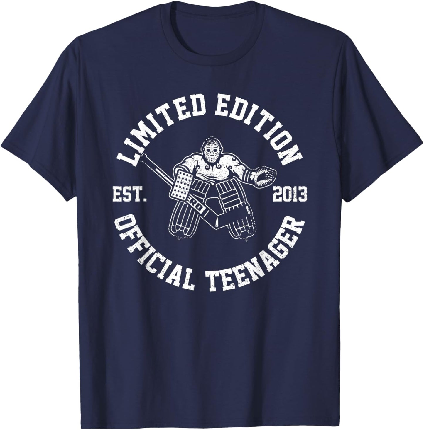 Official Teenager Est 2013 13th Bday Hockey Boys 13 Years T-Shirt - T-Shirt | Navy