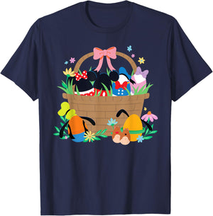 Disney Mickey Mouse & Friends Spring Easter Eggs Basket T-Shirt - T-Shirt | Navy