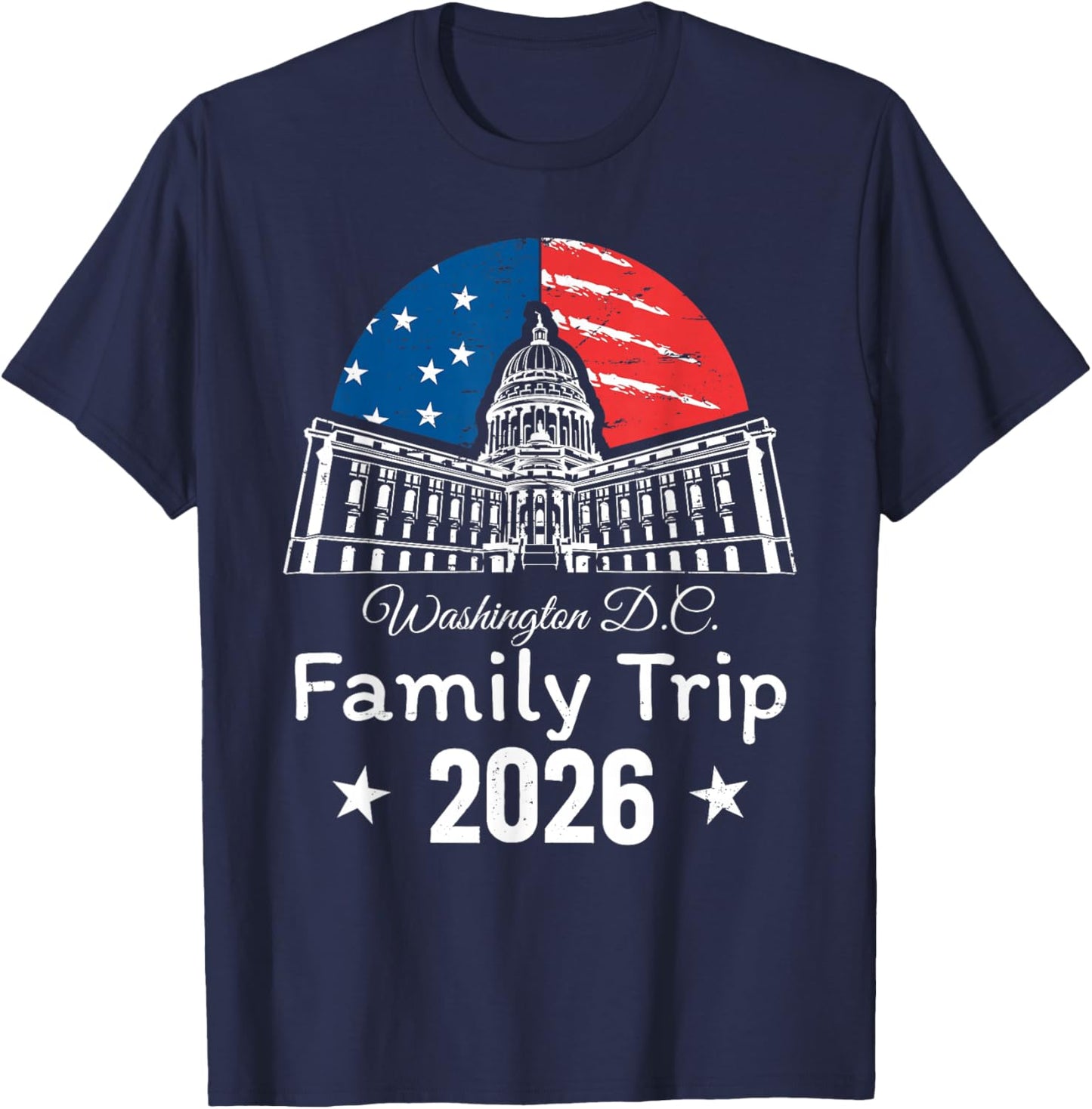 Washington DC 2026 Capitol Hill USA Flag Family Matching T-Shirt - T-Shirt | Navy
