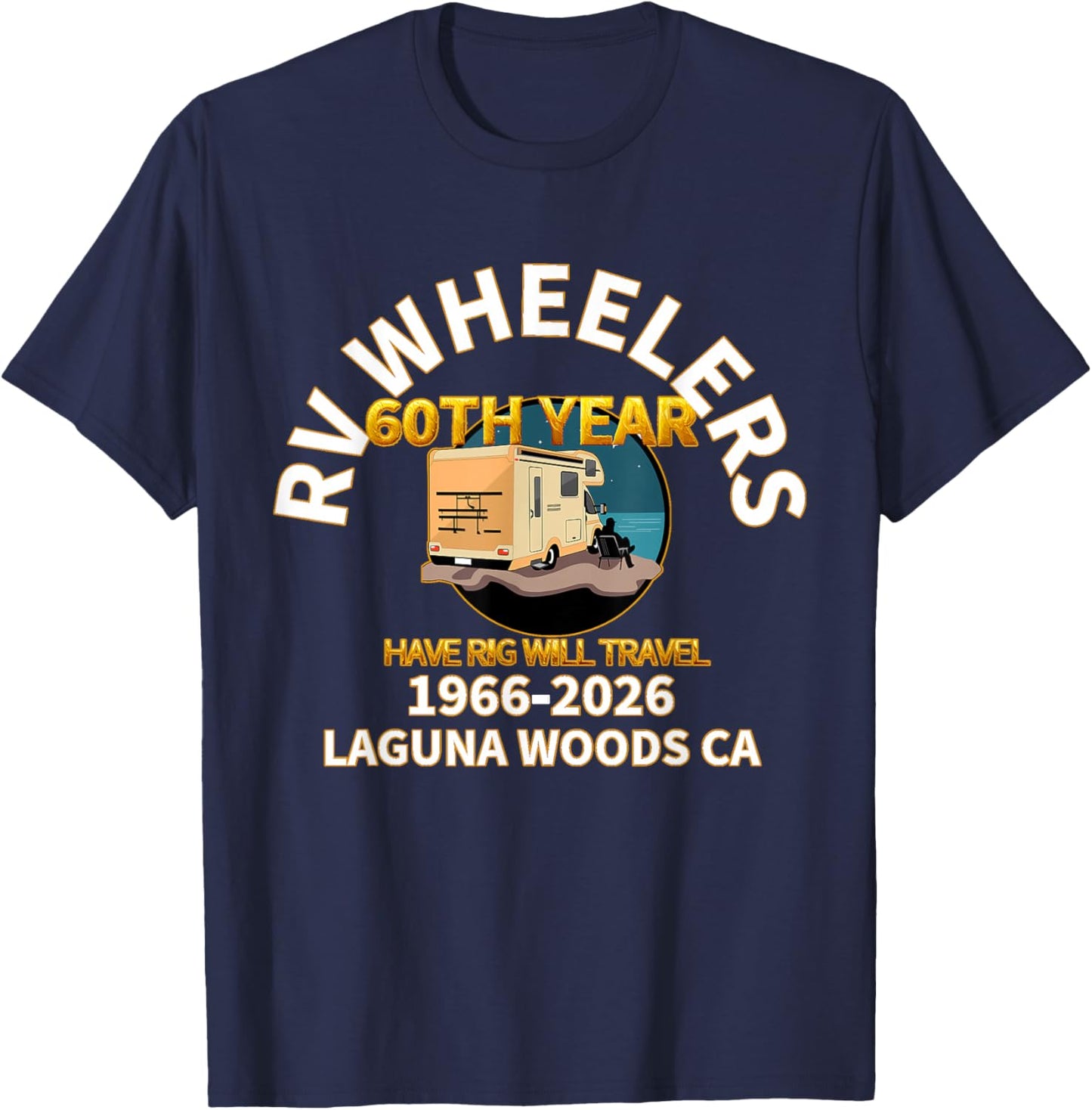 RV Wheelers Club of Laguna Woods T-Shirt - T-Shirt | Navy