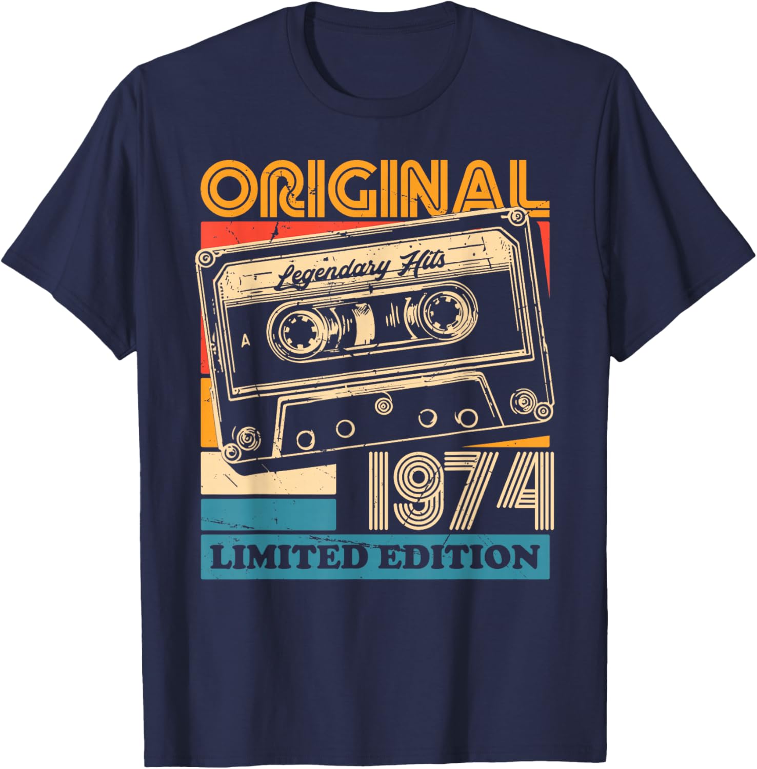 51th Birthday Retro Vintage 1974 Men Women T-Shirt - T-Shirt | Navy